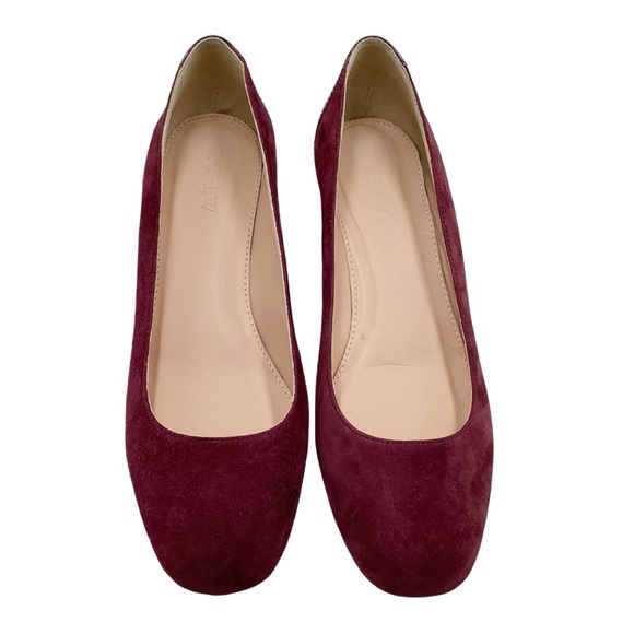 🆕{J.Crew}Suede Leather Pumps with Stamped Leather Croc Heel - Picture 1 of 9